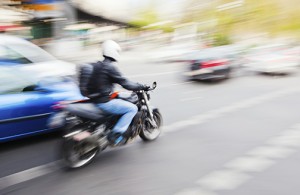 motorcyclist in traffic